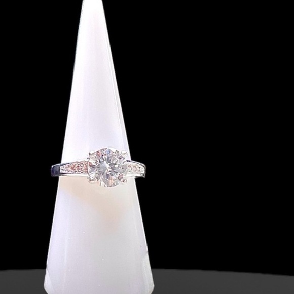 Solitaire Cut Sterling Silver .925 AAA CZ Engagement Ring NWT - Picture 7 of 7